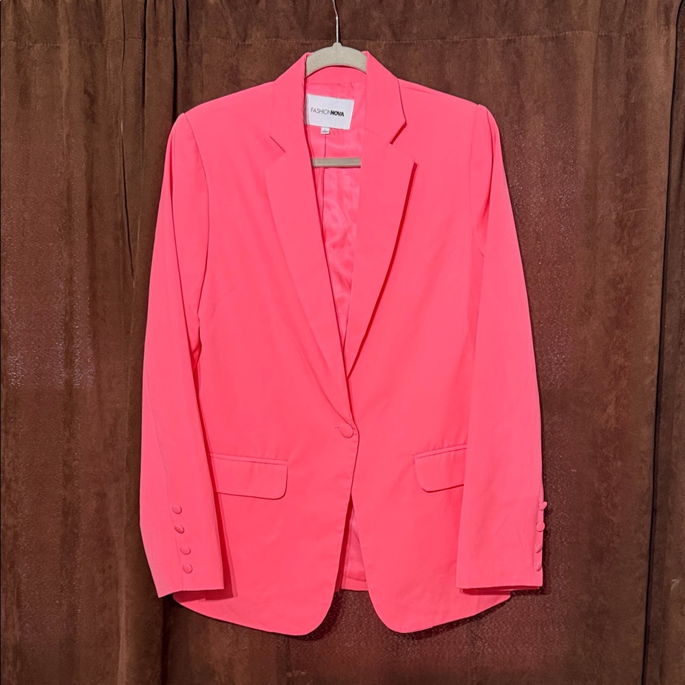 Fashion Nova Bright Pink Blazer